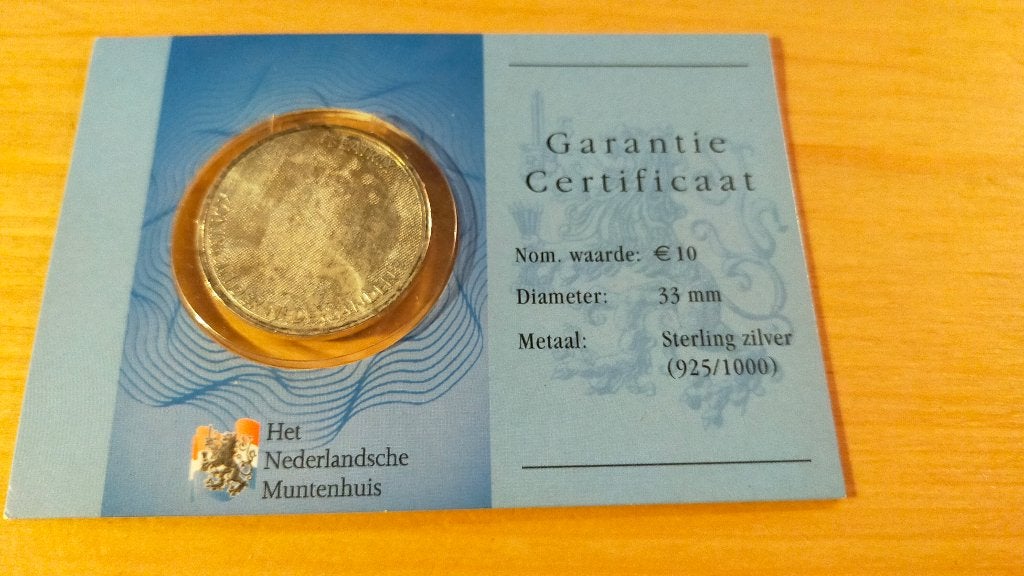 Zilveren 10-euromunt uit 2005 van Koningin Beatrix .,, Postzegels en Munten, Munten | Nederland, Setje, Koningin Beatrix, Zilver