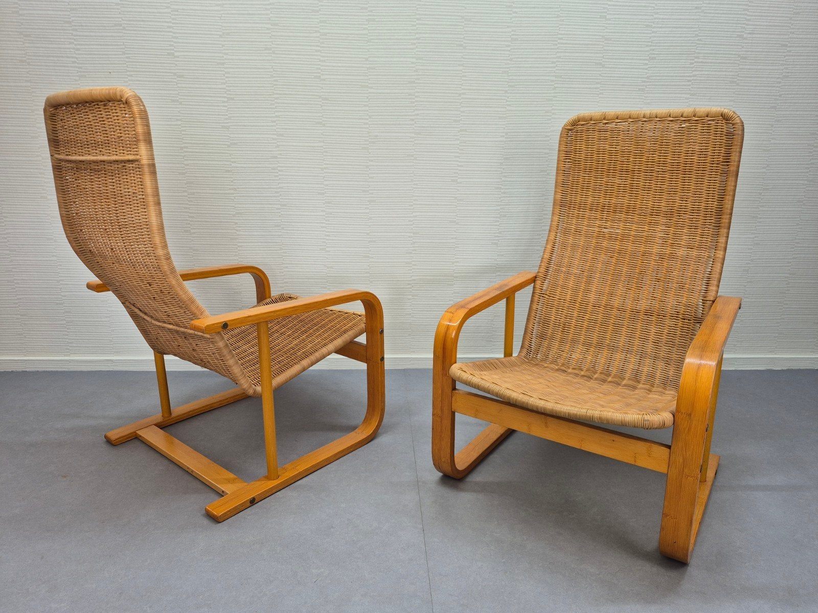 Vintage Ikea fauteuils riet. Yngve Ekström, Öland. Per stuk:, Huis en Inrichting, Ophalen of Verzenden, ., ., .