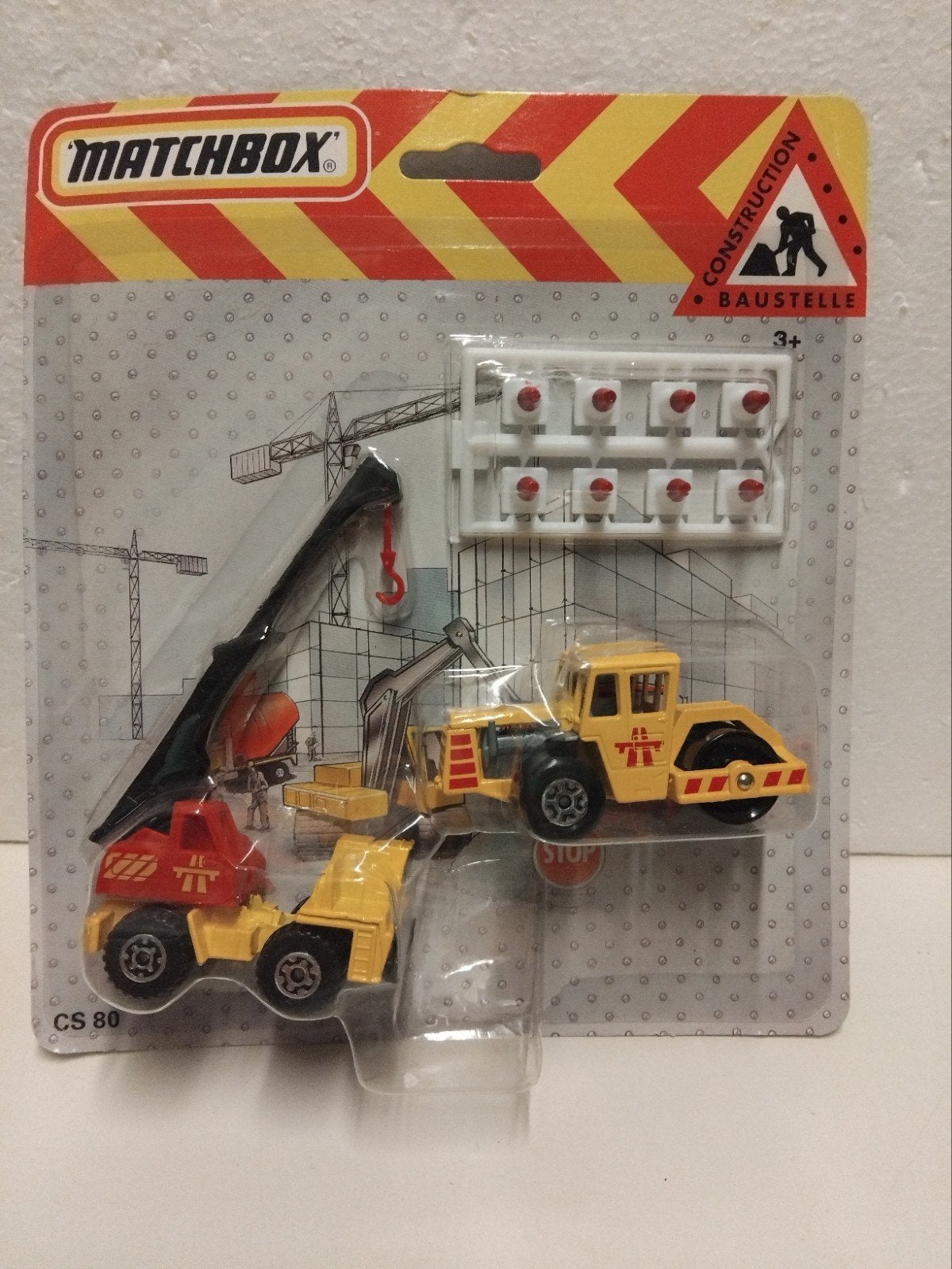 Matchbox Contructions Kraan Crane & Wals blister 3INCH, Ophalen of Verzenden, Zo goed als nieuw, Overige typen