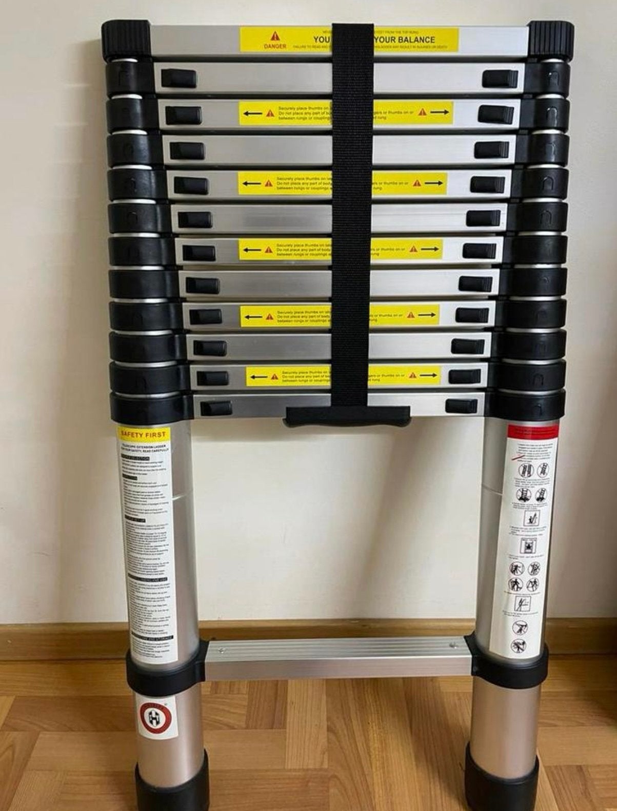 Herzberg Telescopische Ladder 3.8m, Doe-het-zelf en Verbouw, Ladders en Trappen, Nieuw, Ophalen of Verzenden, Ladder, Opvouwbaar of Inschuifbaar