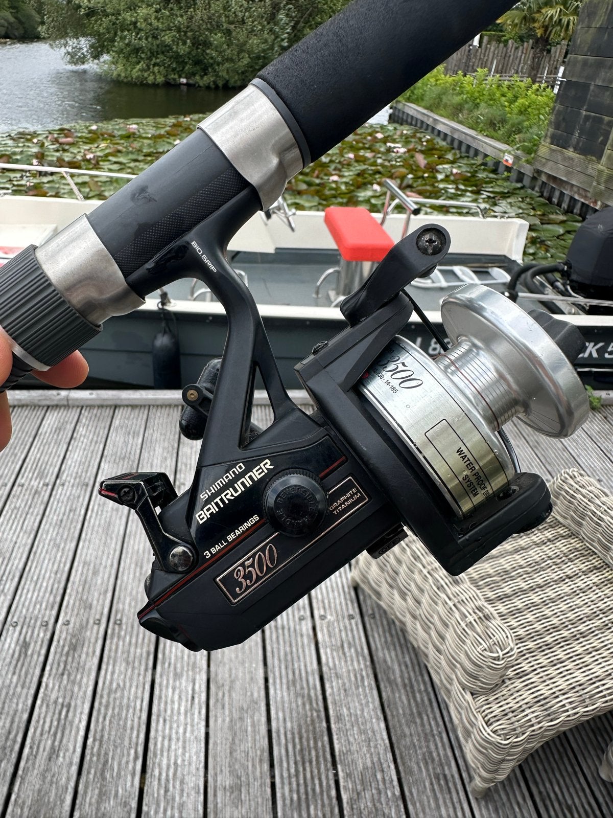 Shimano baitrunner 3500, Watersport en Boten, Hengelsport | Karpervissen, Ophalen of Verzenden, Zo goed als nieuw, Molen