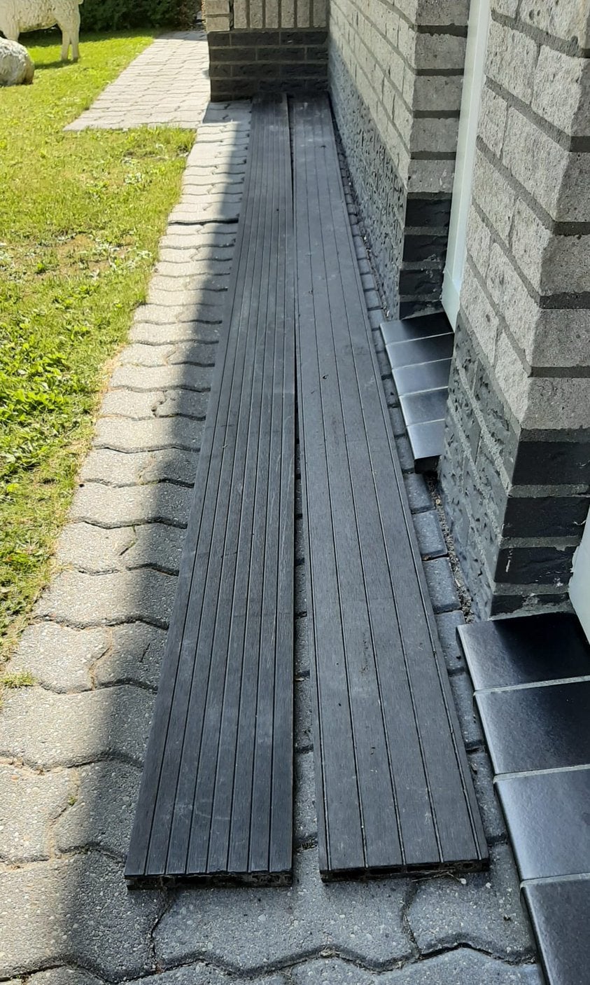 Twee composiet planken, Tuin en Terras, Terrasdelen en Vlonders, Ophalen, Gebruikt, Composiet