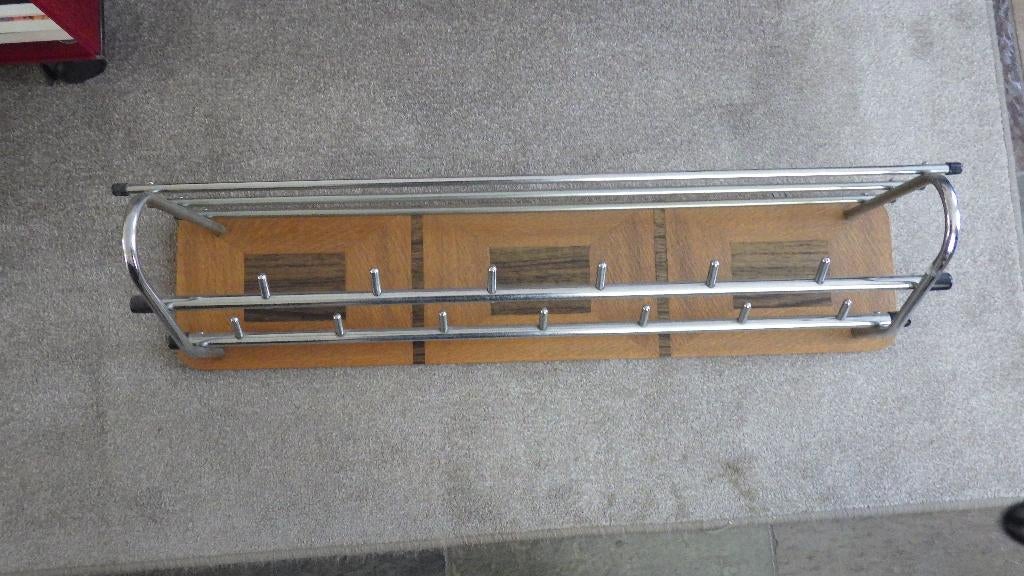 mooie retro kapstok van hout en chroom, Verzamelen, Retro, Ophalen of Verzenden, Overige typen