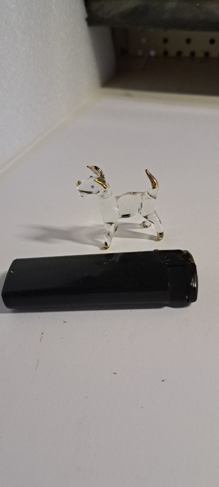 Mooi nieuw glazen beeldje (hond) met goude accenten, Ophalen of Verzenden