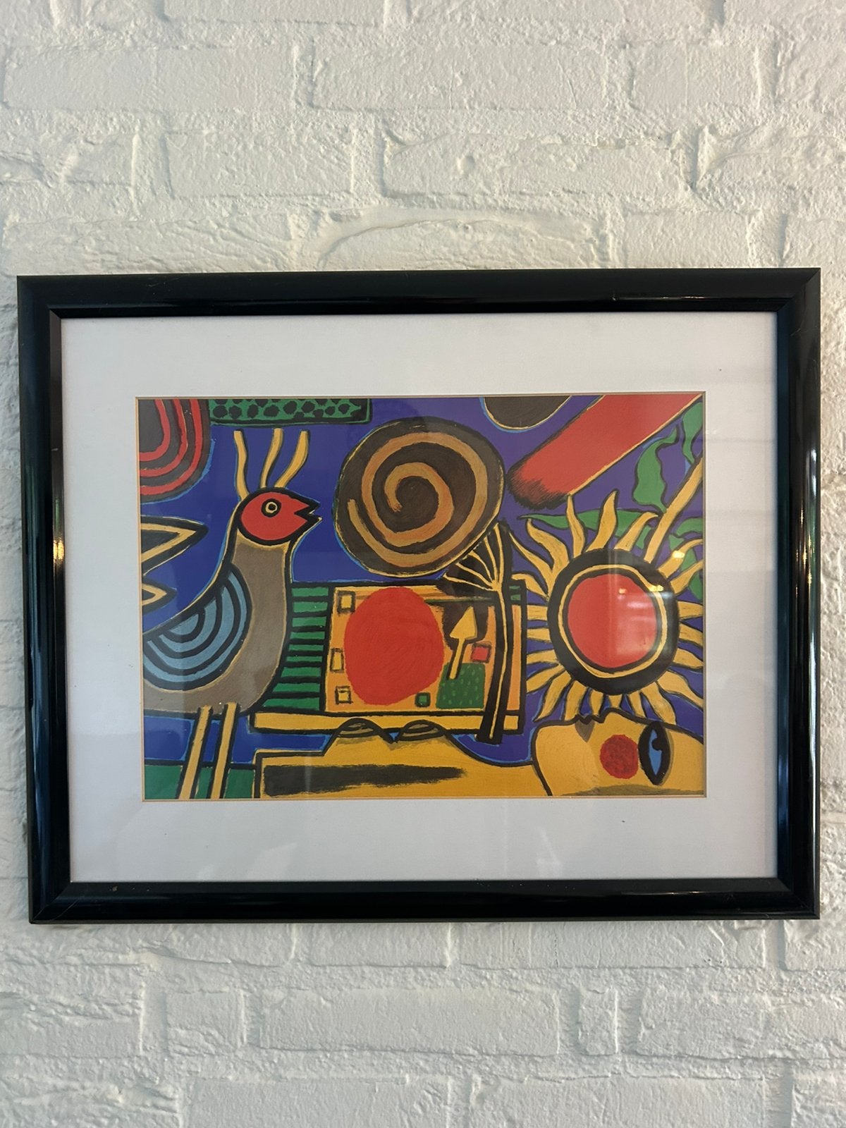 Corneille 1994 – kleurrijke litho/kunstdruk – ingelijst, Ophalen of Verzenden
