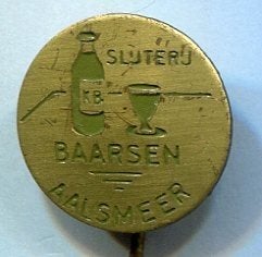Slijterij Baarsen Aalsmeer koper speldje ( N_165), Verzamelen, Speldjes, Pins en Buttons, Verzenden, Zo goed als nieuw, Merk, Speldje of Pin