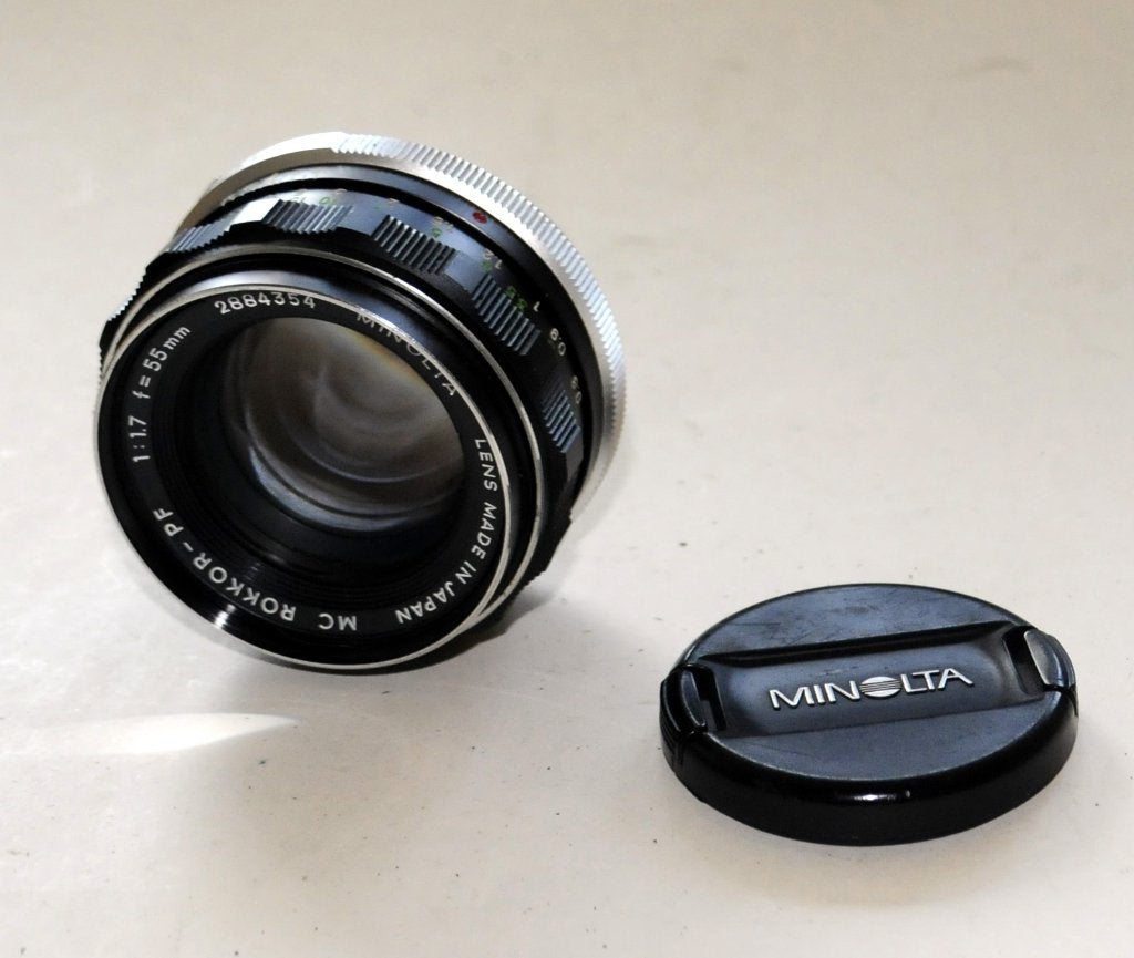 Minolta MC Rokkor-PF 50mm 1:1,7, Gebruikt, Ophalen of Verzenden, Overige vattingen, Standaardlens