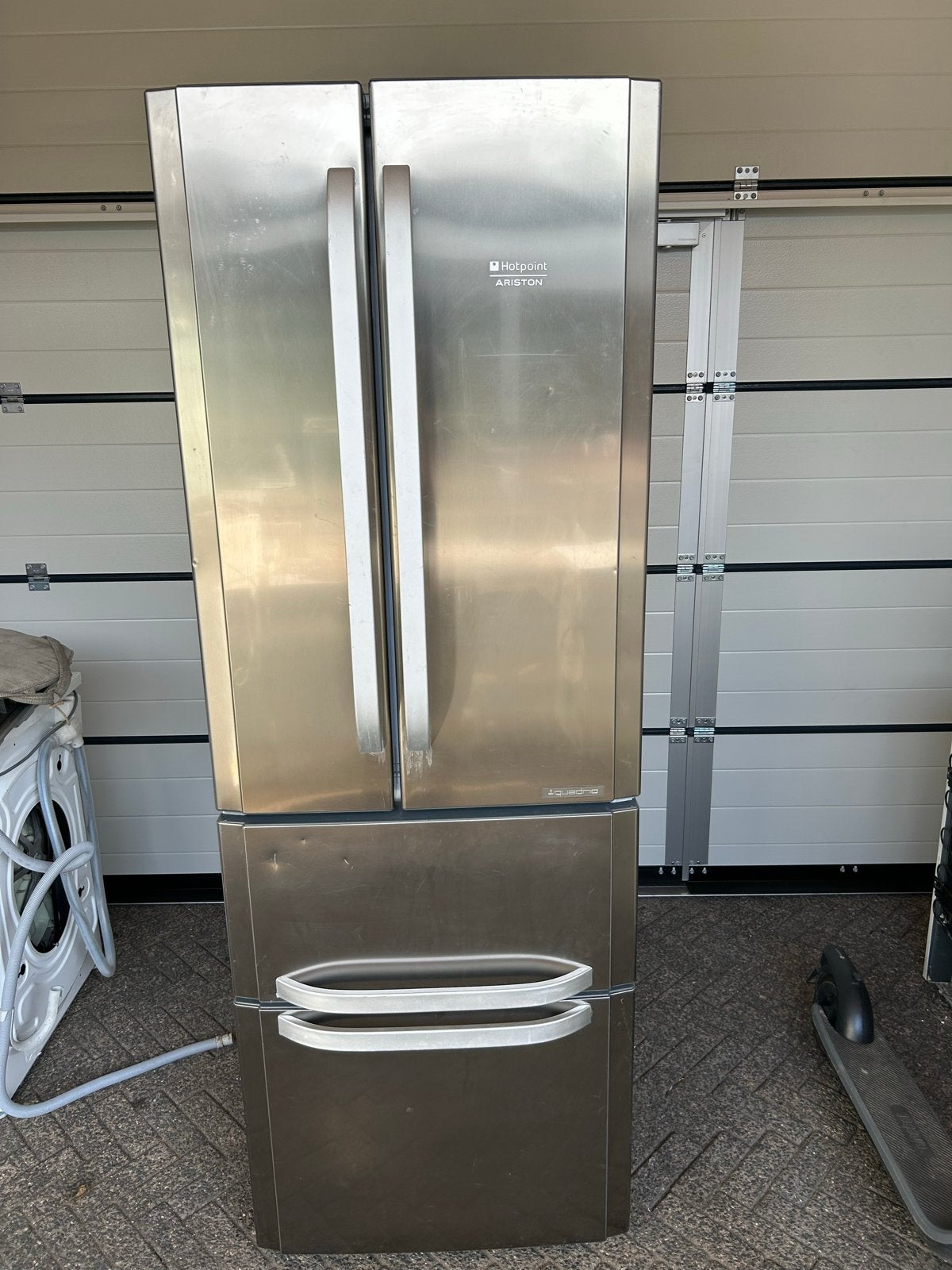 Hotpoint Ariston Koel-vriescombinatie No Frost RVS, Gebruikt, 200 liter of meer, 60 cm of meer, Met aparte vriezer