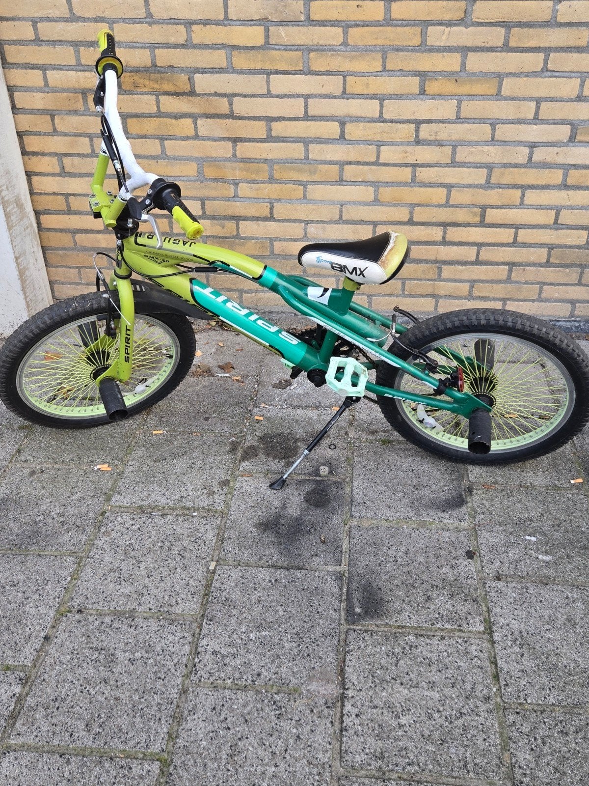 BMX-20 Jaguar Spirit Kinderfiets - Groen/Geel 20 inch, Ophalen, Gebruikt, Staal, Velgrem