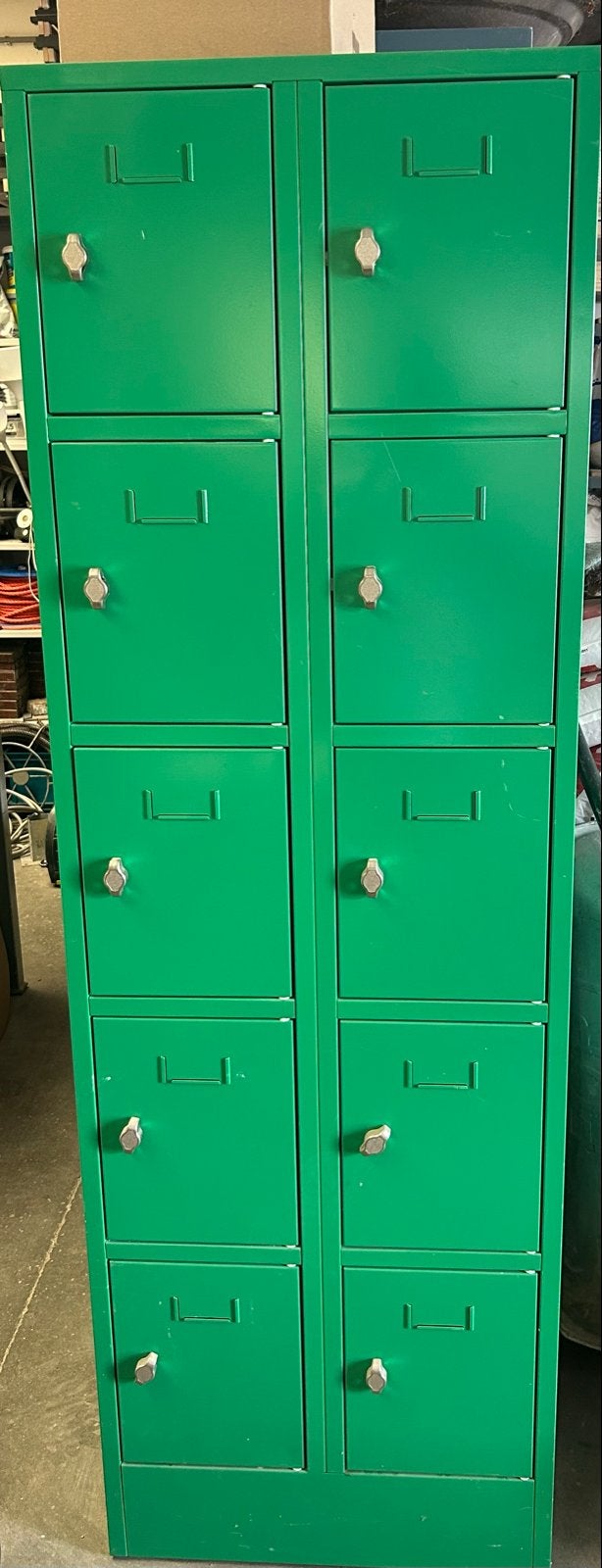 Groene metalen locker met 10 vakken, Ophalen, Gebruikt