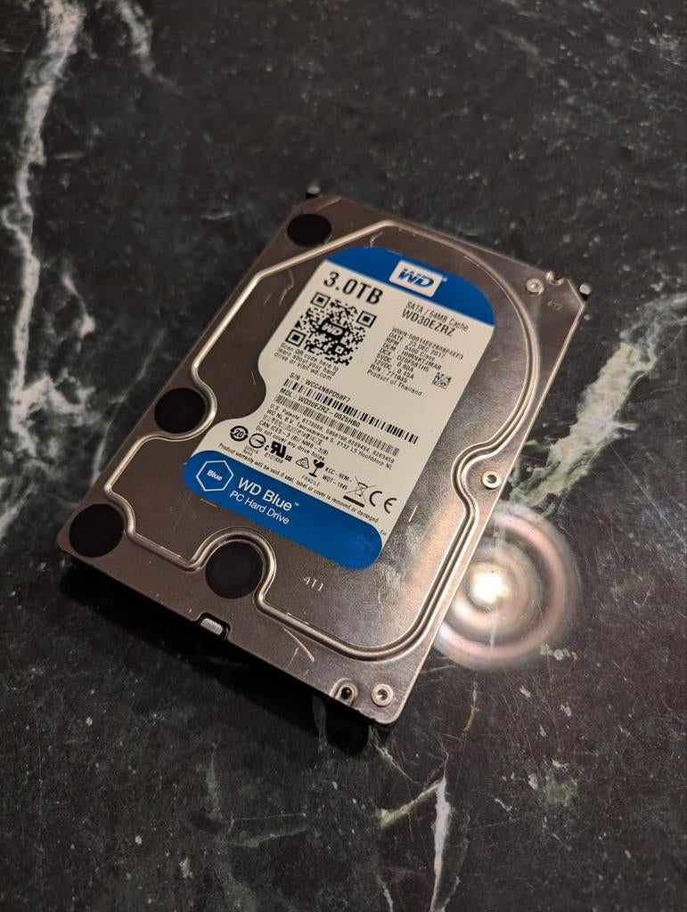 Western Digital Blue 3TB 3,5" disk, Computers en Software, Harde schijven, Intern, Gebruikt, Desktop, 3TB