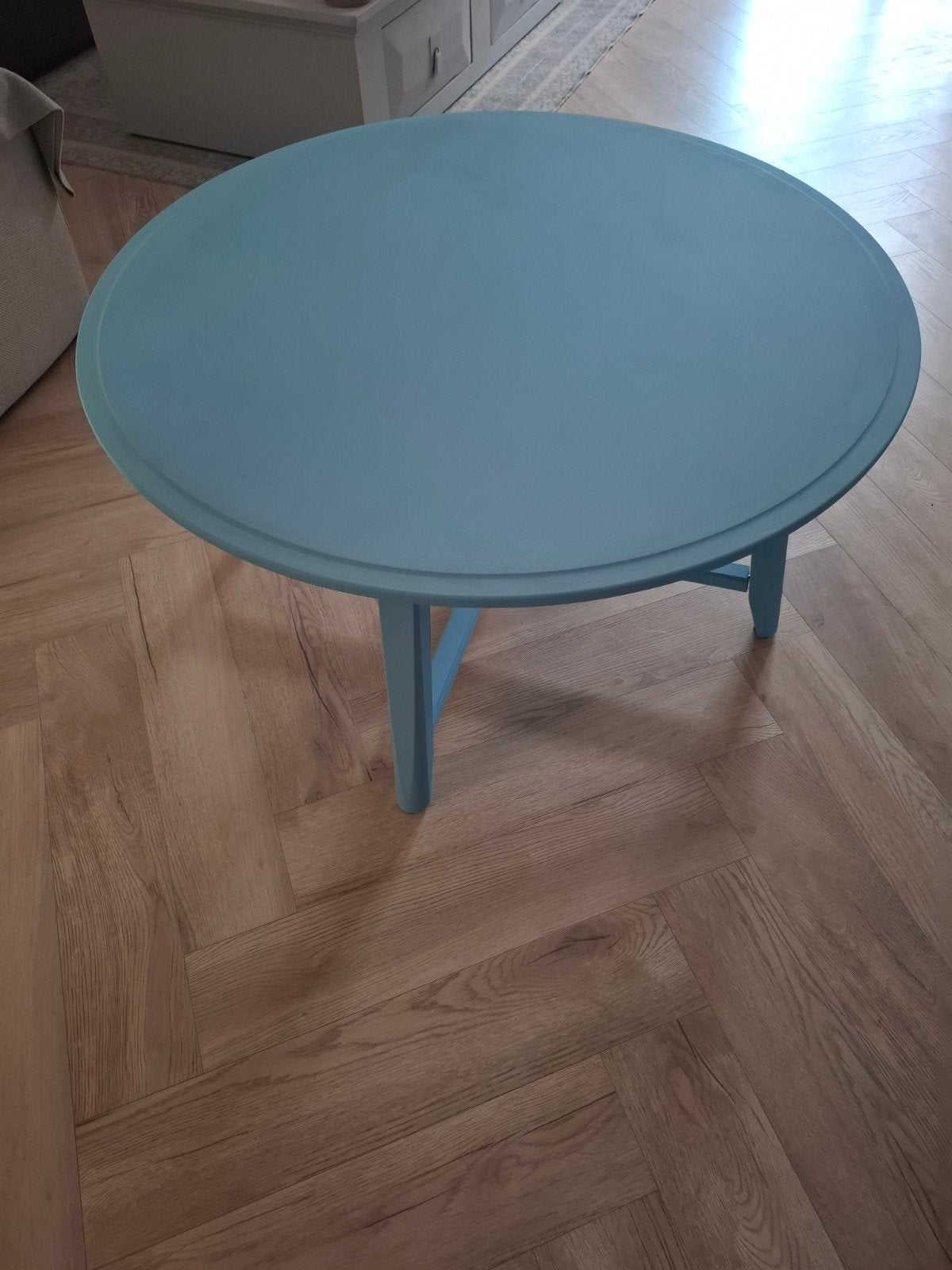 Salontafel Brooklyn Blue - Ø90cm, H49cm, Huis en Inrichting, Tafels | Salontafels, Ophalen, 50 tot 100 cm, Rond, 50 tot 100 cm