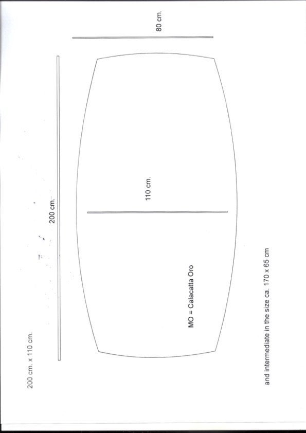 Tafel. Italiaans Calacatta Oro. Saarinen in basis.., Rechthoekig, Nieuw, 200 cm of meer, 50 tot 100 cm