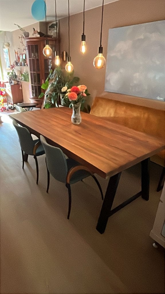 Robuuste eettafel 100x200x77 cm, Ophalen, Gebruikt, Vintage, 50 tot 100 cm