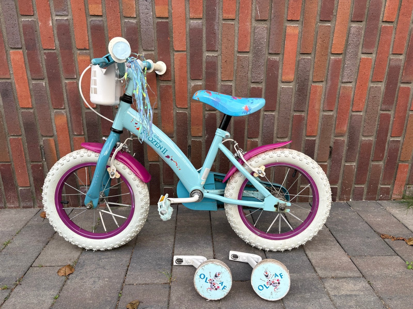 Frozen 2 meisjesfiets 14 inch - gebruikt in goede staat!, Fietsen en Brommers, Ophalen, Zo goed als nieuw, 14 inch of minder