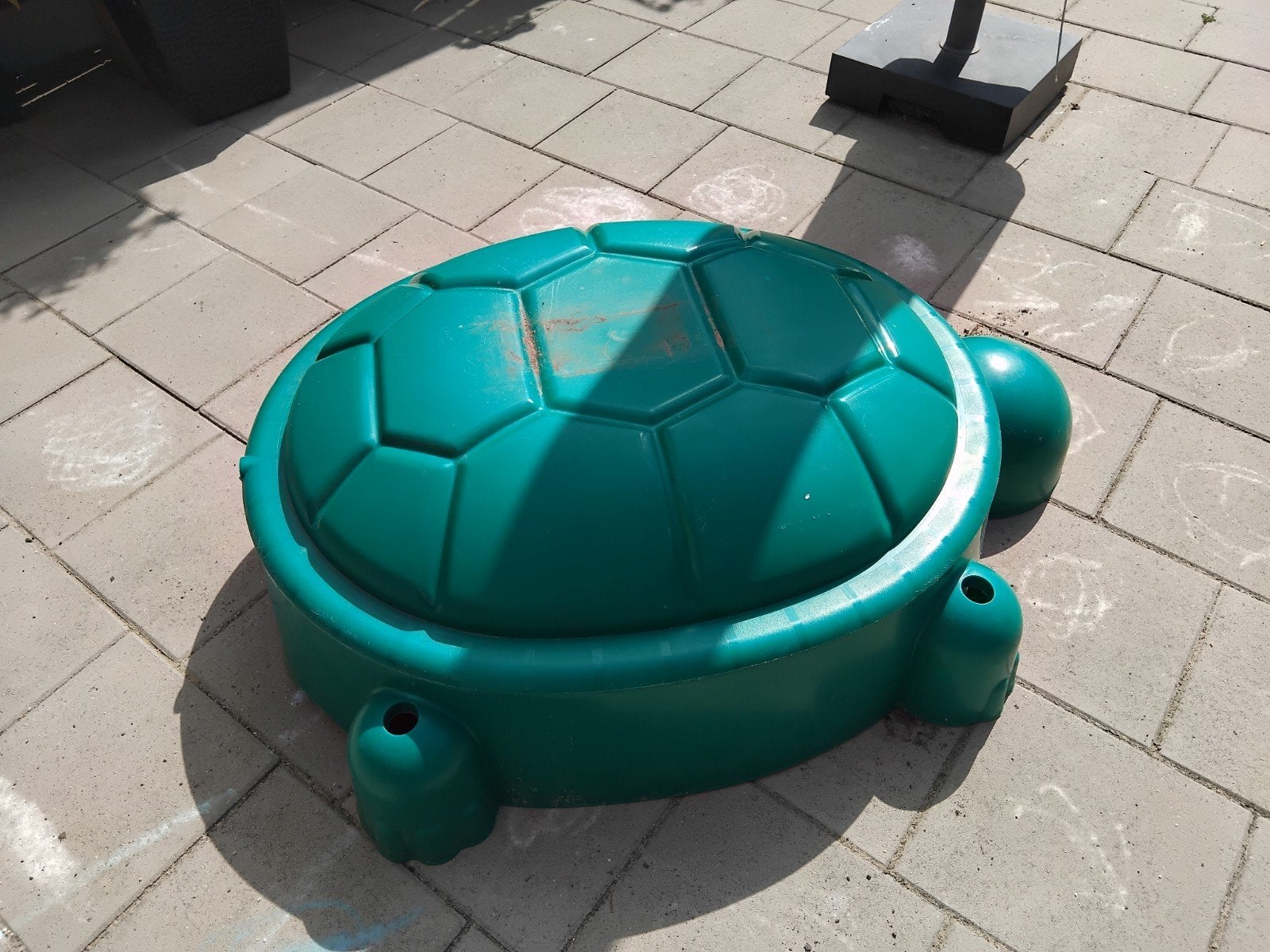 Schildpad zandbak met deksel en speelgoed, Kinderen en Baby's, Ophalen, Gebruikt