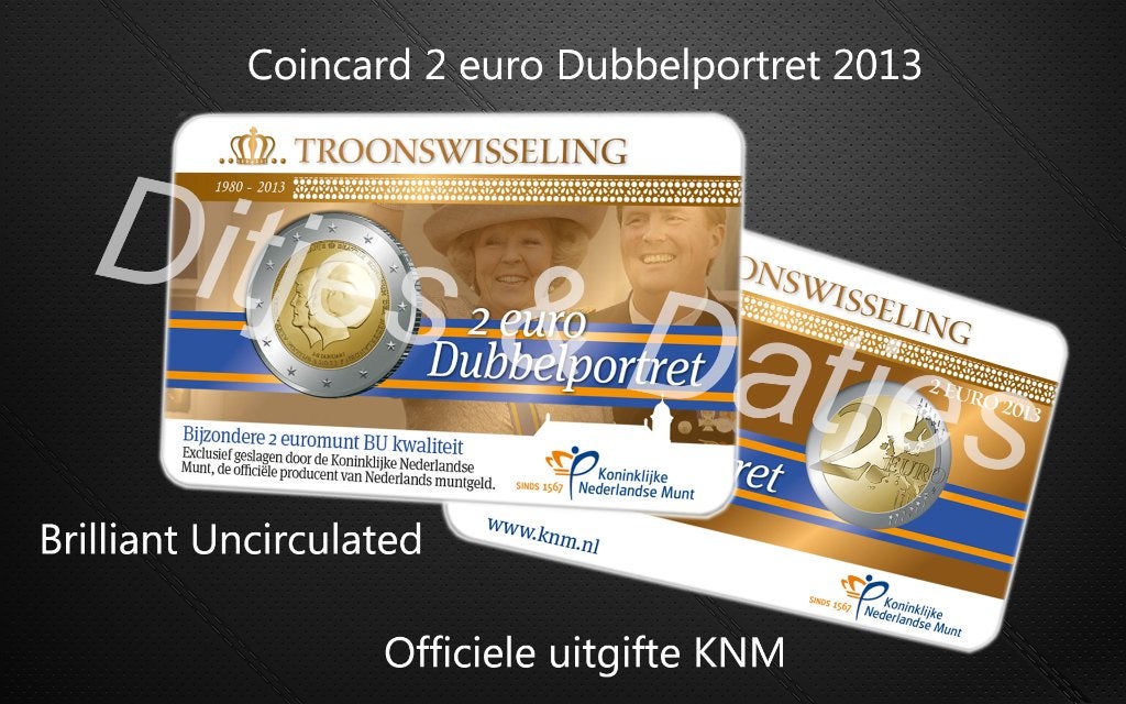 2 euro Dubbelportret 2013 BU coincard KNM Willem-Alexander, Ophalen of Verzenden, Koningin Beatrix, Euro's
