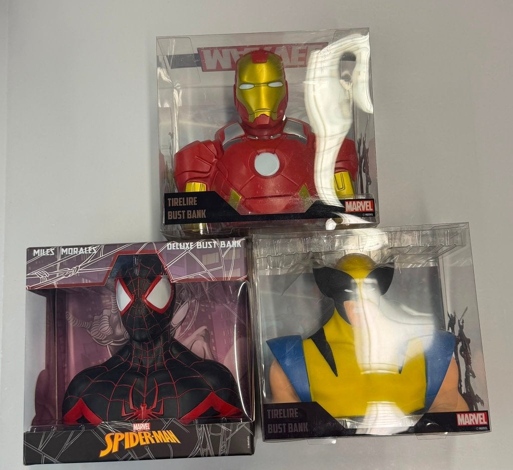 Marvel -  Spaarpotten Iron Man, Wolverine & Spider-man, Verzamelen, Poppetjes en Figuurtjes, Verzenden, Onbekend, Nieuw, Onbekend