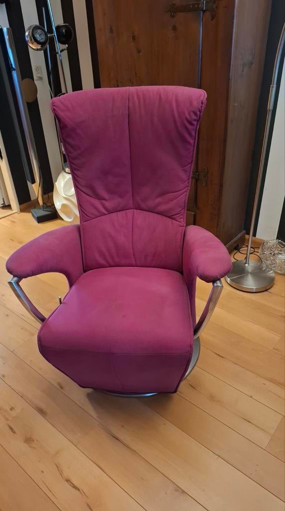 Tijdloze relaxfauteuil van De Toekomst meubelfabriek, Huis en Inrichting, Fauteuils, Gebruikt, Metaal, Stof, 50 tot 75 cm, Minder dan 75 cm