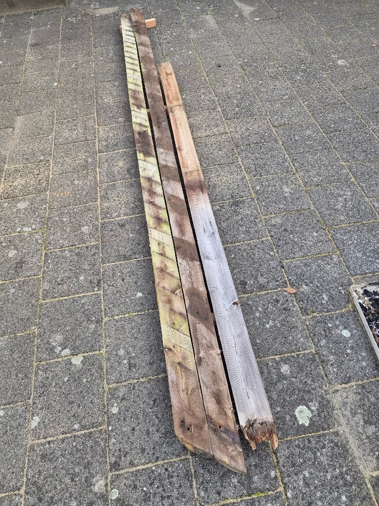 Balken hout 3 st., Ophalen, Gebruikt, 250 cm of meer, Balken