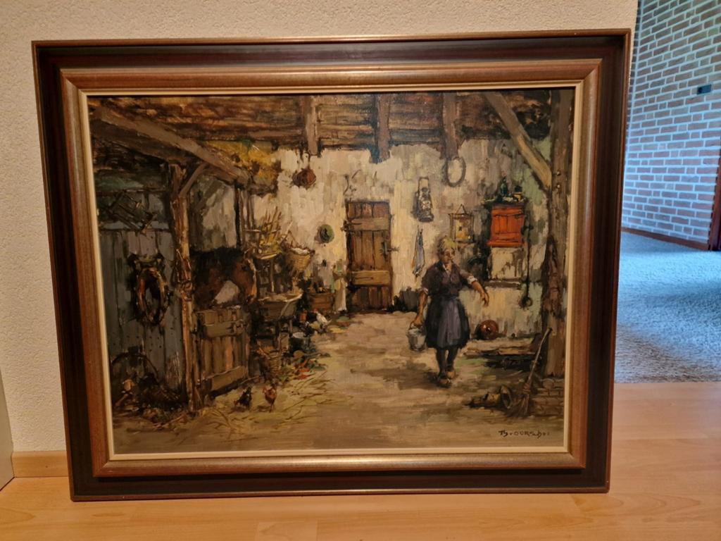Schilderij van W van Oorschot 90 x 109 cm, Antiek en Kunst, Ophalen of Verzenden