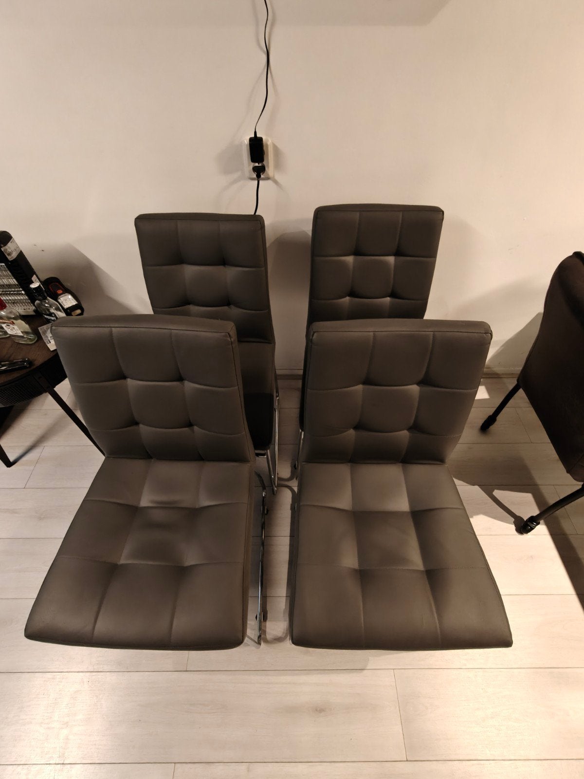Eetkamerstoel set van 4, Huis en Inrichting, Stoelen, Ophalen, Gebruikt, Grijs, Vier