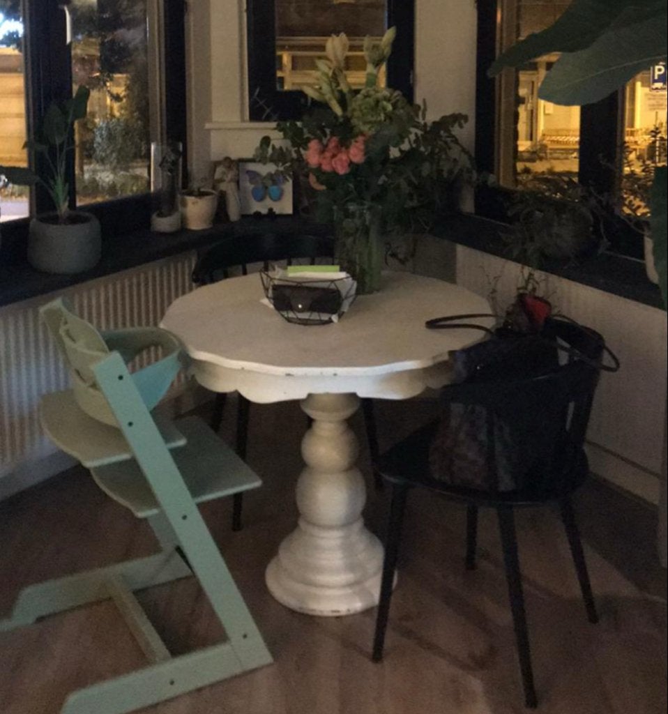 Ronde Pedestal Eettafel - Charmant en Compact, Ophalen, Gebruikt, 100 tot 150 cm, Rond