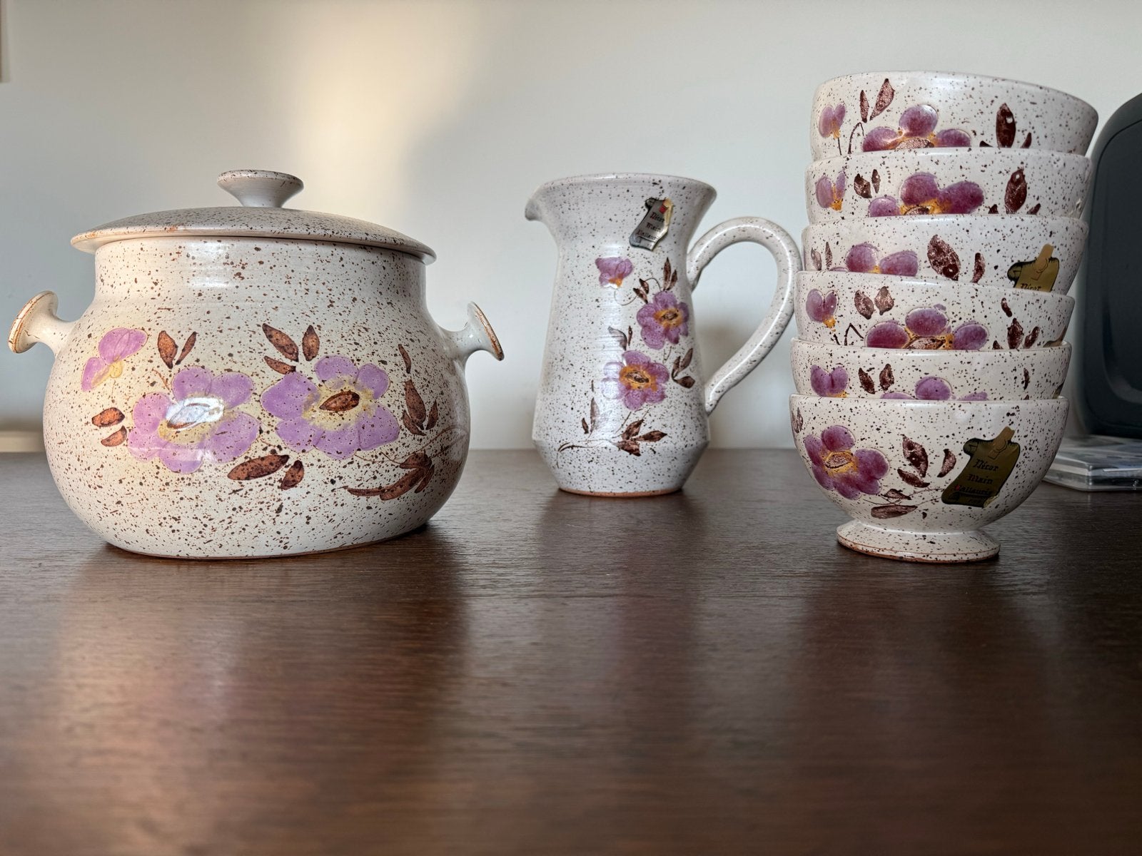 Duits keramiek set met bloemmotief - geen beschadigingen, Ophalen
