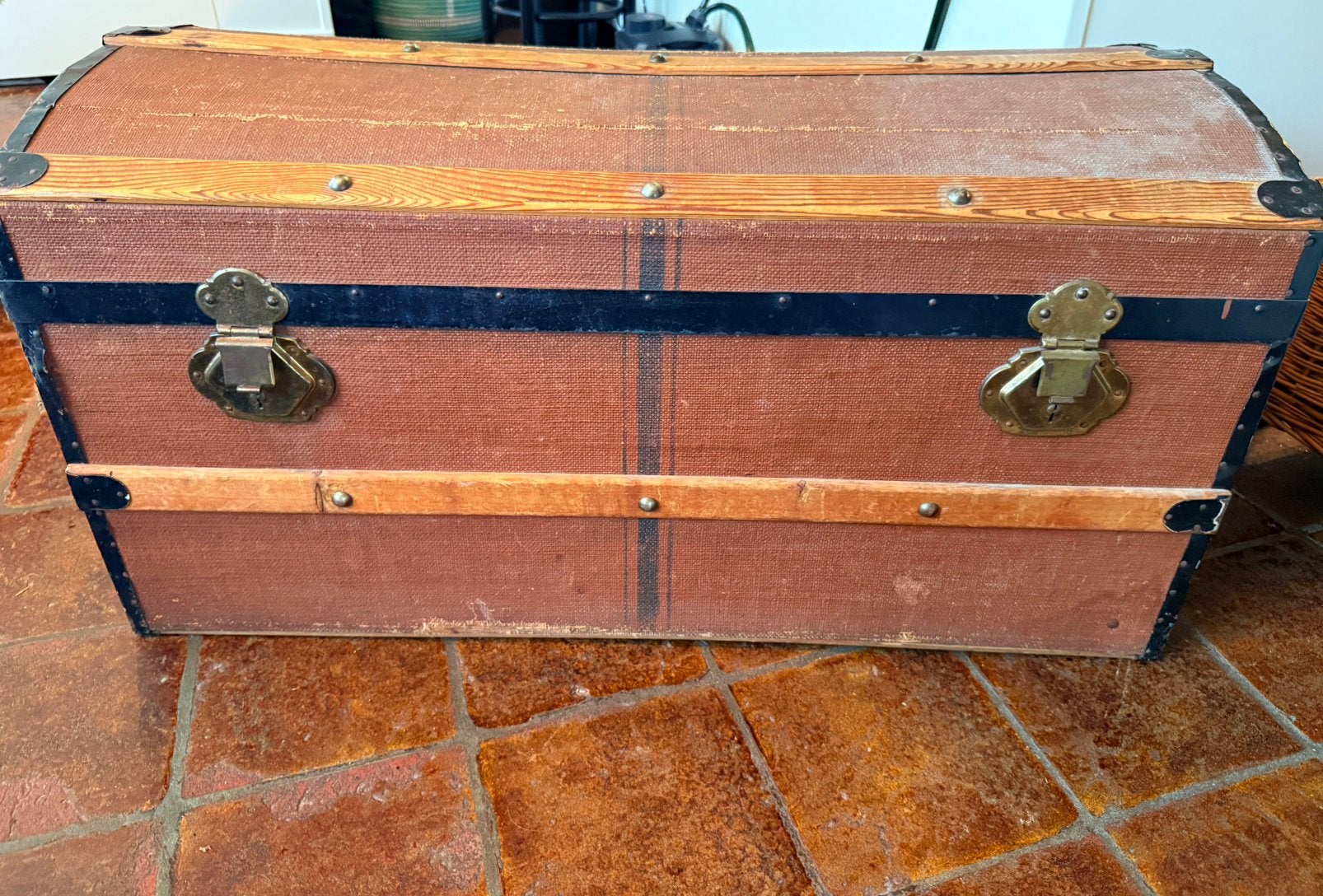Antieke dekenkist, Ophalen, Gebruikt, 50 tot 100 cm, 75 tot 100 cm