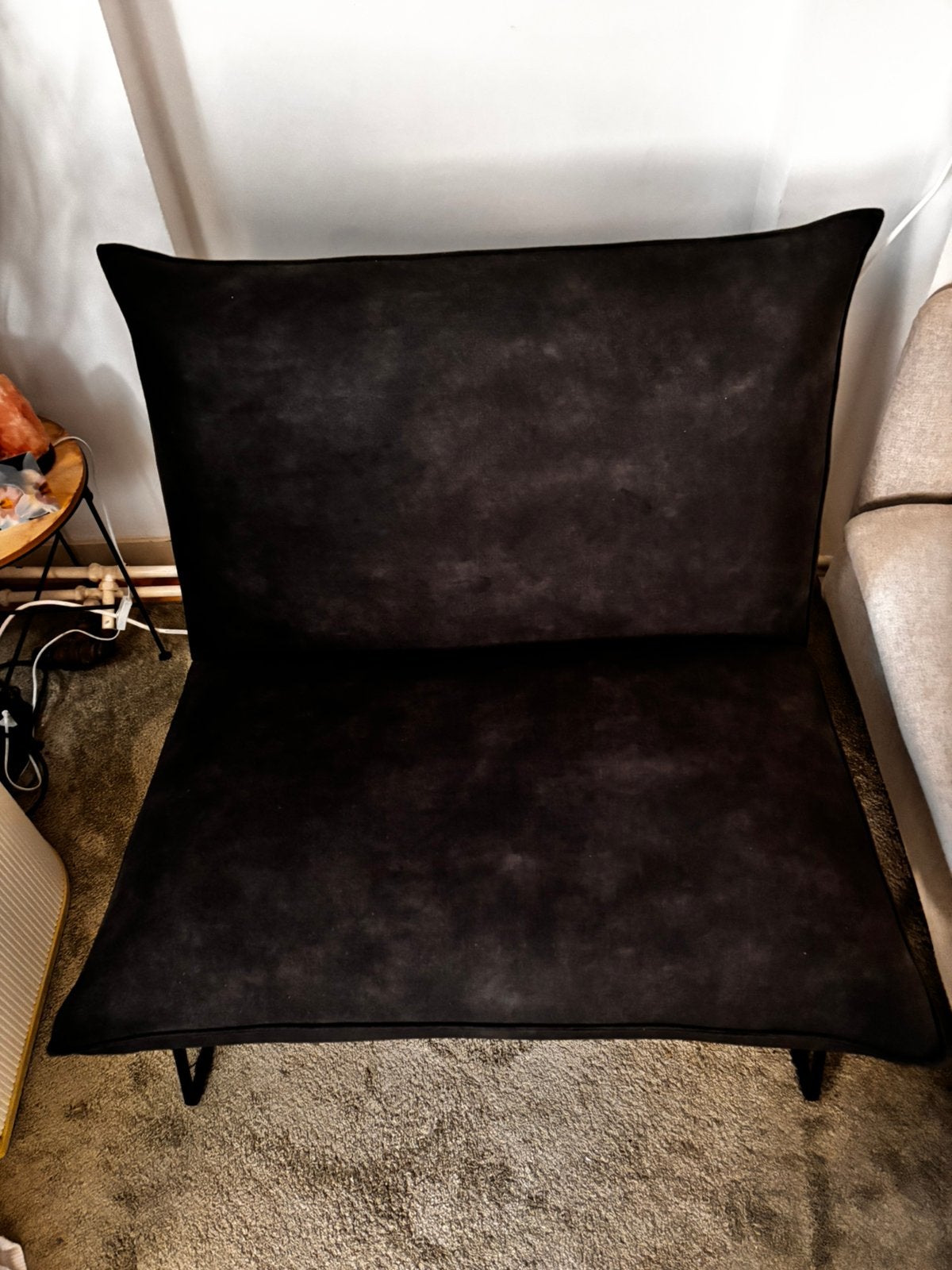 Zwarte loveseat, Ophalen, Gebruikt, Eenpersoons, Minder dan 75 cm