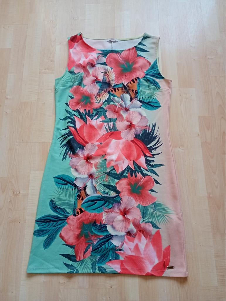 Smash! jurk met bloemenprint, Kleding | Dames, Jurken, Ophalen of Verzenden, Zo goed als nieuw, Maat 46/48 (XL) of groter
