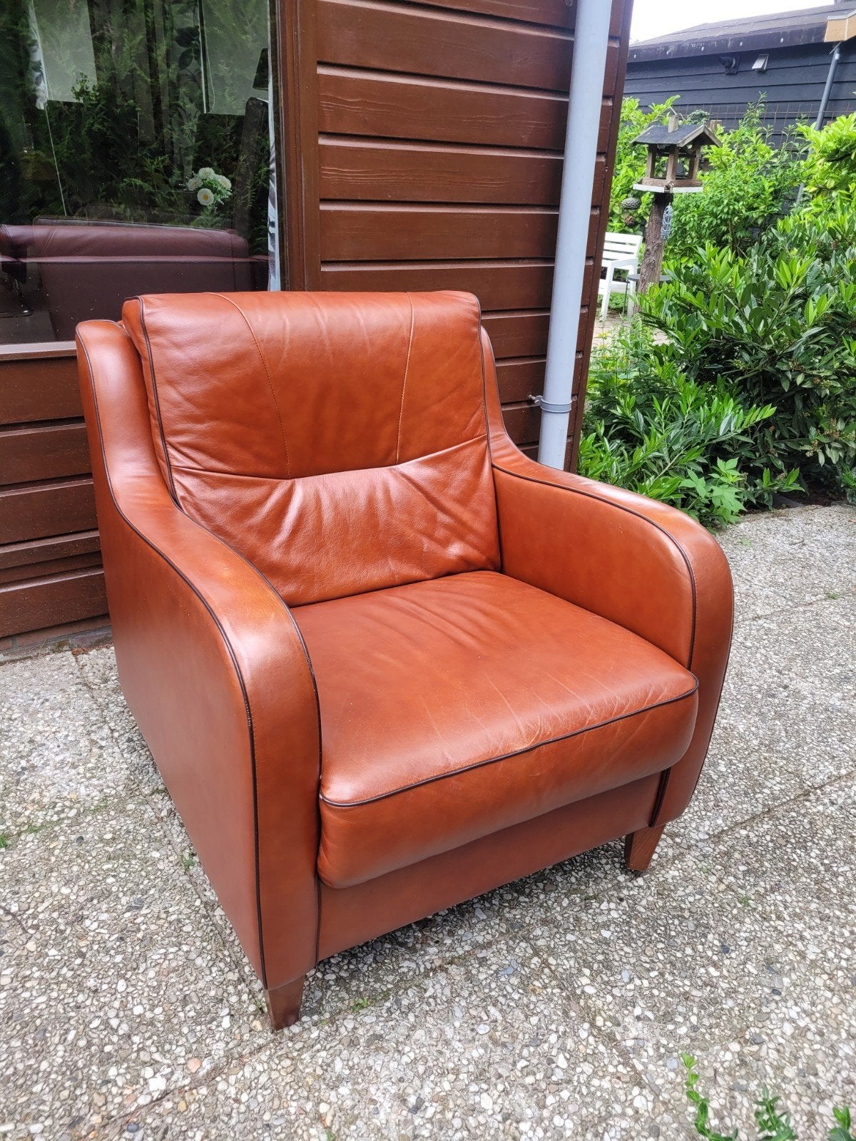 Fauteuil, kastanje bruin, Ophalen, Bruin, Eén