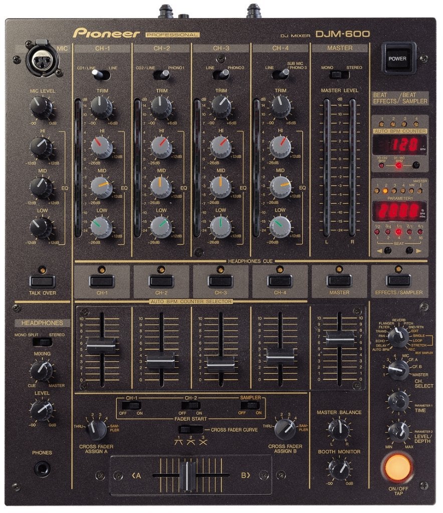 Pioneer DJM 600 mengpaneel, Ophalen, Minder dan 5 kanalen, Microfooningang