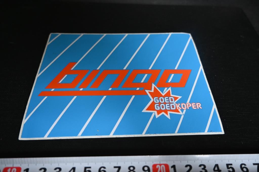 sticker BINGO Goed Goedkoop, Ophalen, Zo goed als nieuw