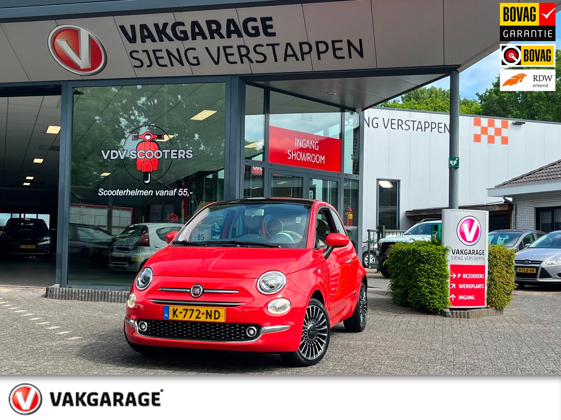 Fiat 500 1.2 Lounge Bovag rijklaarprijs !, Auto's, Fiat, 12 maanden, Gebruikt, Leder en Stof, Bedrijf