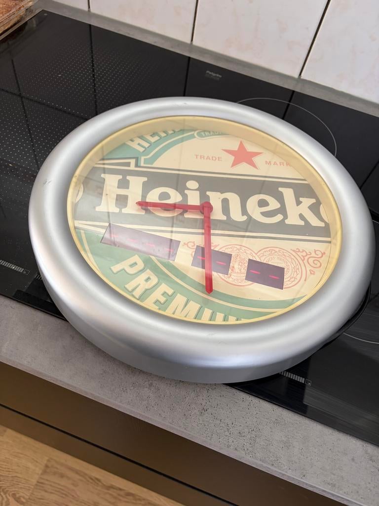 Originele Heineken countdown millennium klok zilver, Ophalen, Zo goed als nieuw, Lichtbak of (neon) lamp