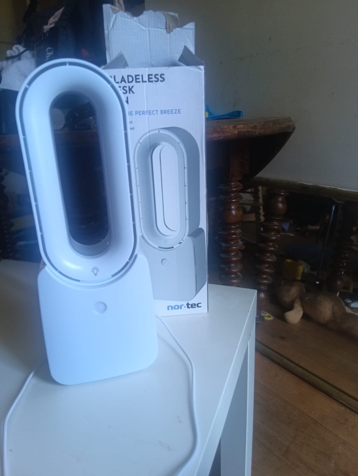 Nor-Tec Bladeless Desk Fan - Elektrische Ventilator, Ophalen, Zo goed als nieuw, Tafelventilator