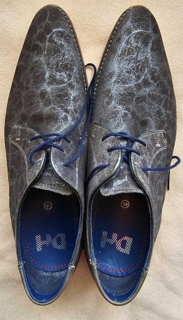 DANIEL HECHTER antraciet leren veterschoenen maat 46 zgan, Overige kleuren, Ophalen of Verzenden, Zo goed als nieuw, DANIEL HECHTER