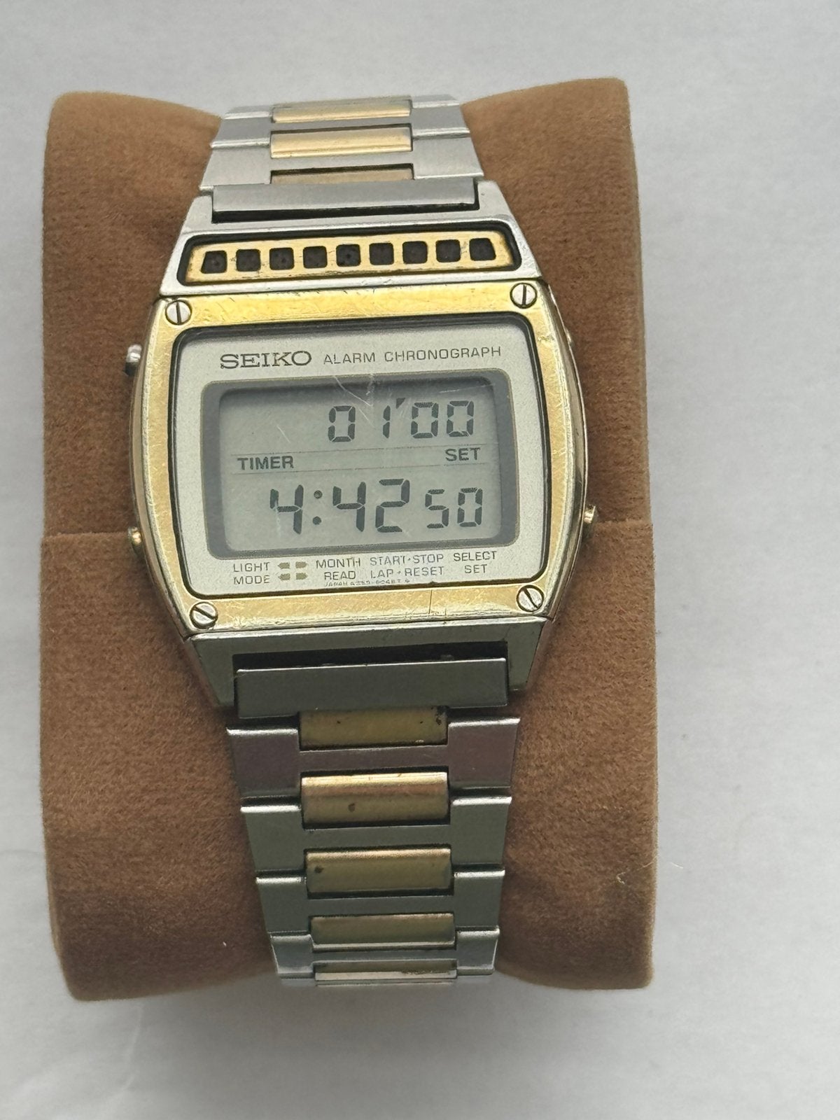 Seiko Alarm Chronograph – vintage LCD digitaal jaren ’70/’80, Ophalen of Verzenden, Staal, Seiko, 1960 of later