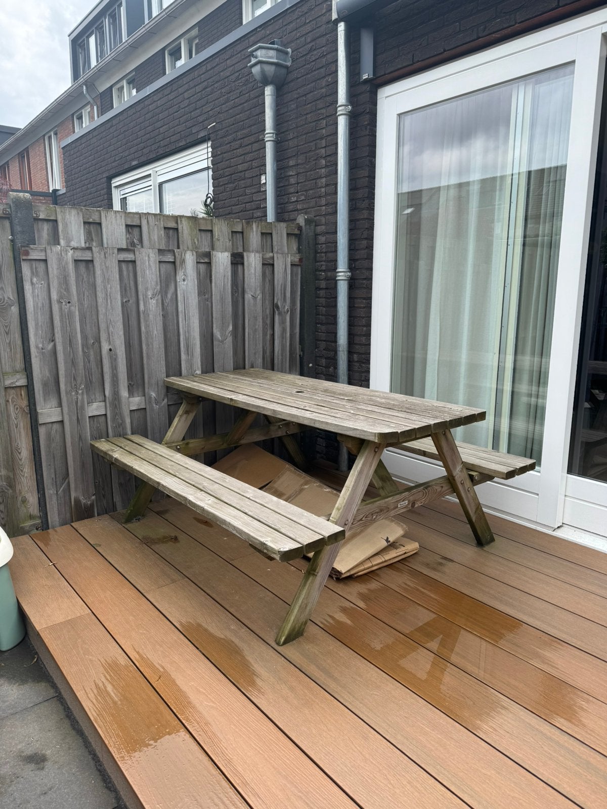 Gratis: MaximaVida houten picknicktafel 180 cm, Ophalen, Gebruikt, Rechthoekig, Hout