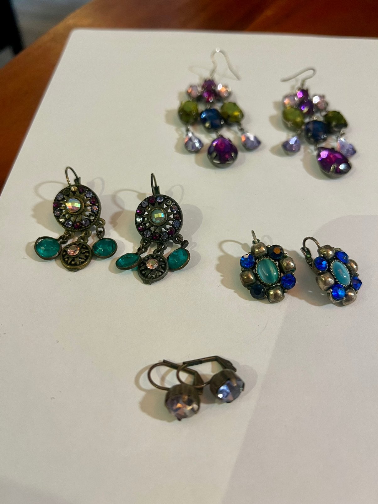 Vintage strass Costume jewelry oorbellen oorhangers kristal, Overige materialen, Hangers, Ophalen of Verzenden, Zo goed als nieuw