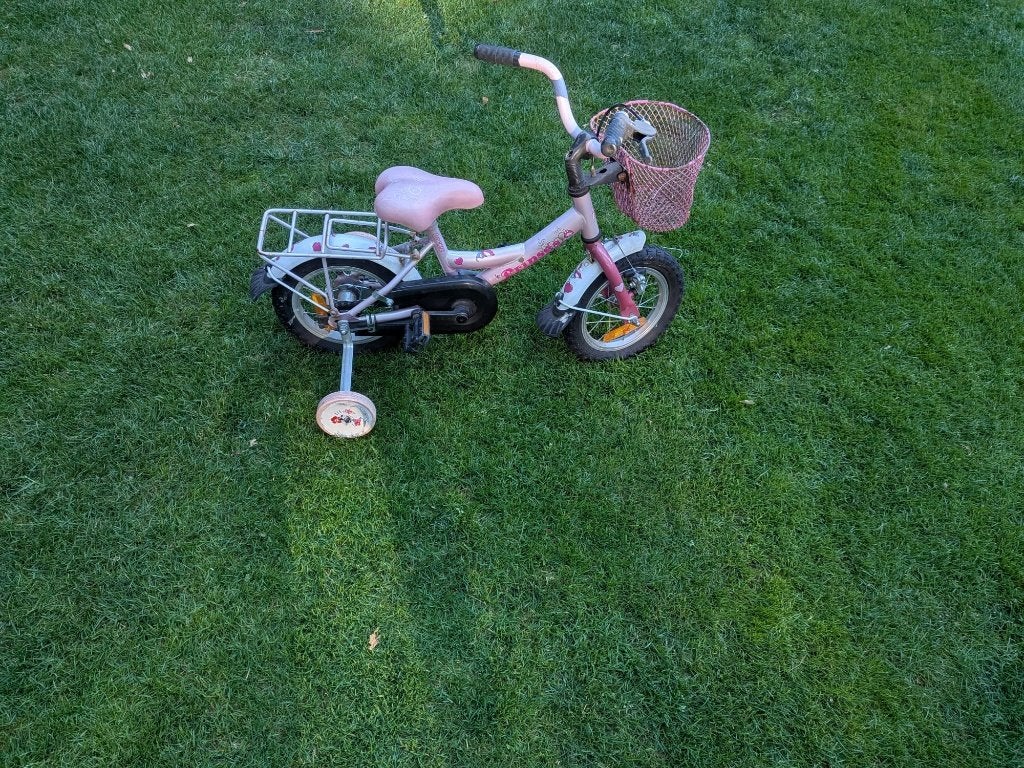 Loekie Princes Kinderfiets 12 inch, Ophalen, Terugtraprem, Zijwieltjes, Gebruikt