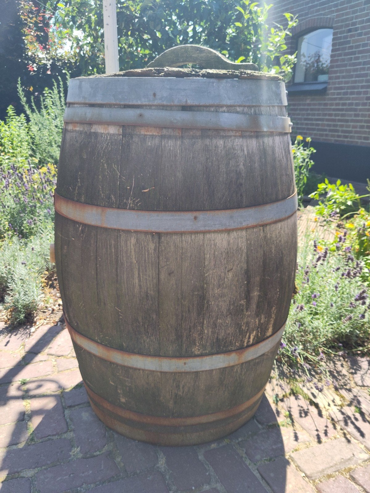 Houten regenton, Tuin en Terras, Regentonnen, 150 liter of meer, Ophalen, Gebruikt, Hout