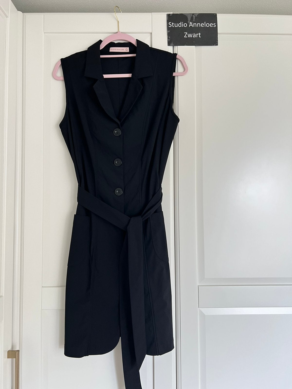 Studio anneloes jasmijn blazer gilet l zwart travelstof, Zwart, Maat 42/44 (L), Ophalen of Verzenden, Zo goed als nieuw