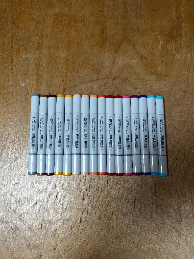 Copic Sketch Markers 16 stuks, Hobby en Vrije tijd, Tekenen, Zo goed als nieuw, Potlood of Stift, Ophalen of Verzenden