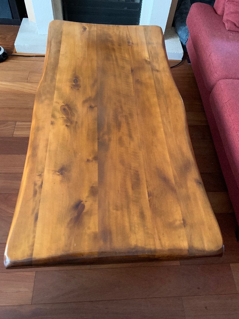 Massief houten salontafel met lades, Ophalen, Gebruikt, 50 tot 100 cm, 100 tot 150 cm