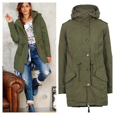 Khaki parka met losse voering lekker warm of gewoon koel M, Verzenden, Zo goed als nieuw, Maat 38/40 (M), Groen