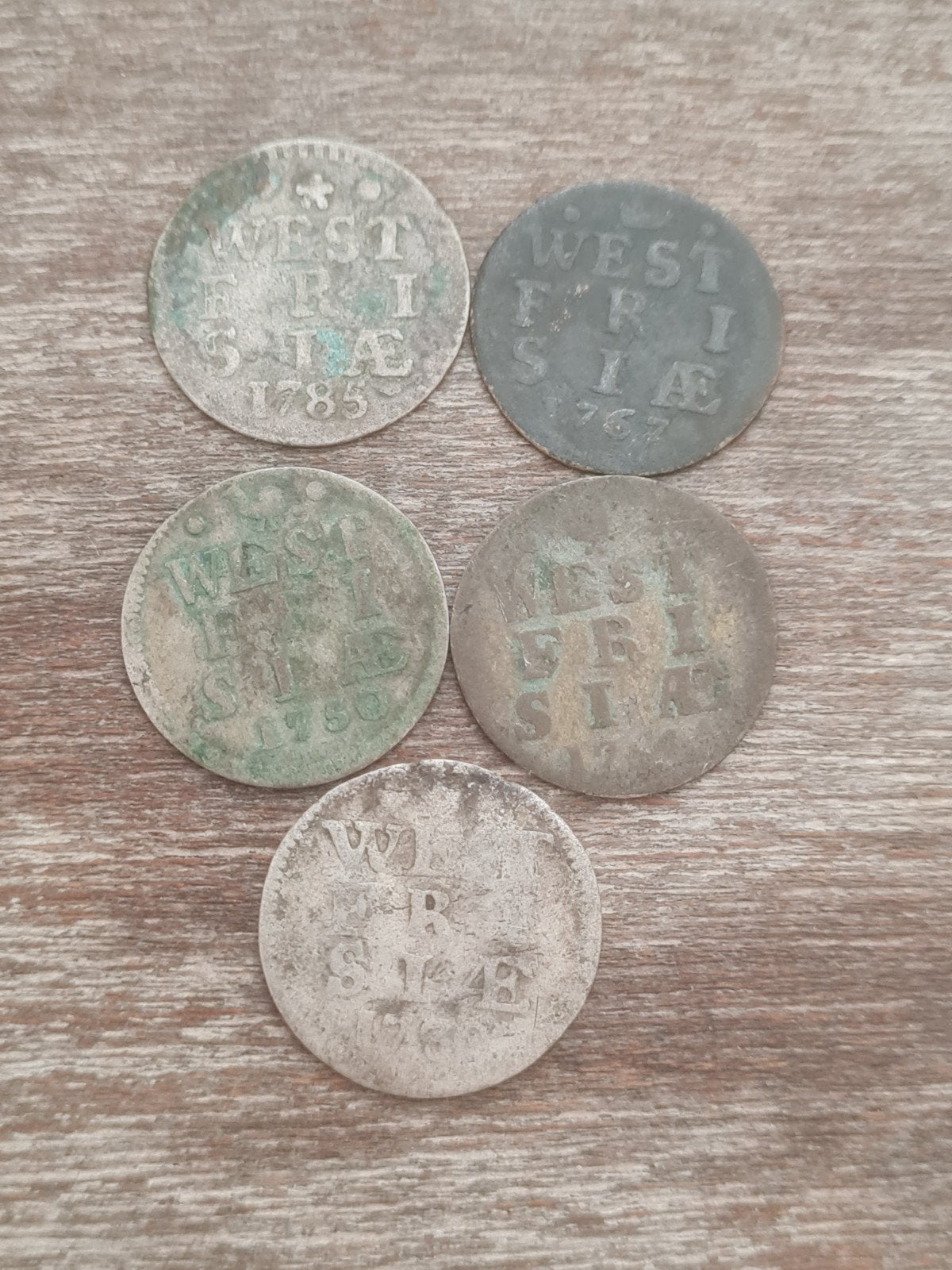 Set 5x zilveren 2-stuiverstukken West Friesland, Ophalen of Verzenden, Vóór koninkrijk, Overige waardes