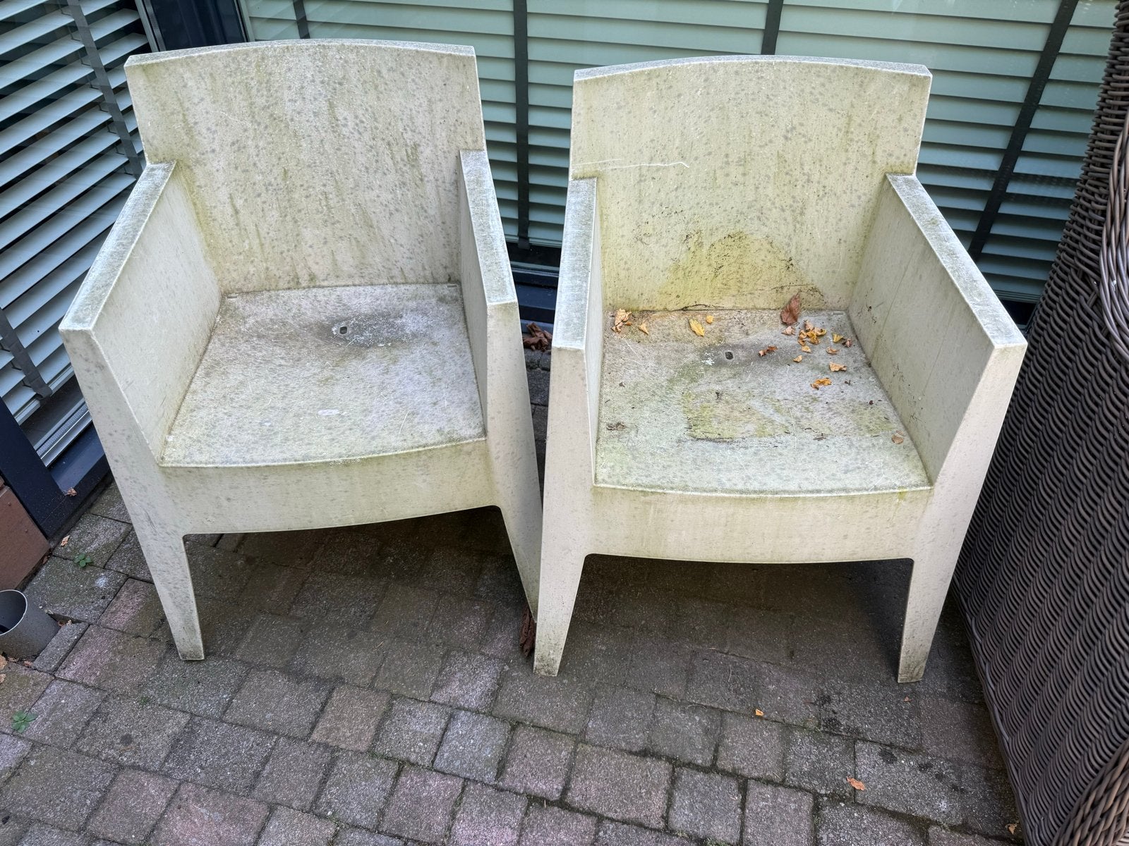 4 stuks Phillip Starck stoelen, Ophalen, Gebruikt, Kunststof