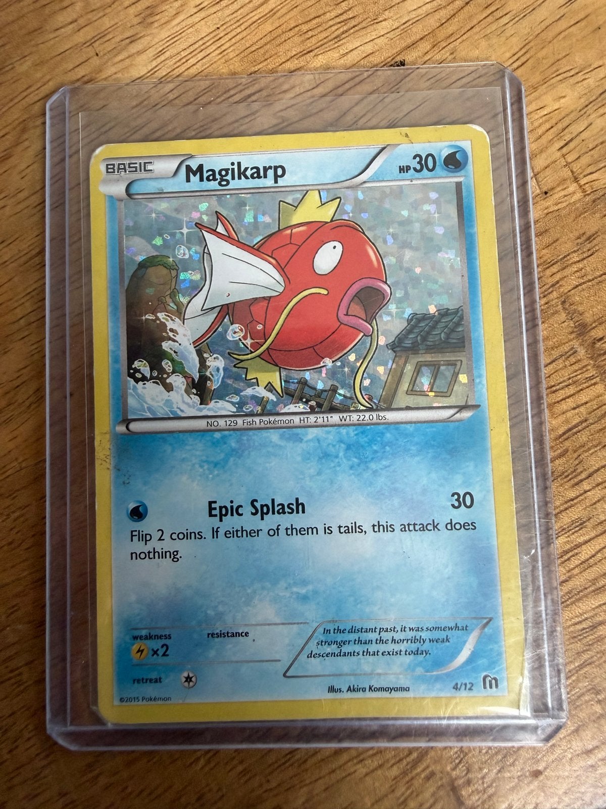 Pokemon kaart - Magikarp 4/12 (kleine beschadigingen), Ophalen of Verzenden, Gebruikt, Losse kaart, Foil
